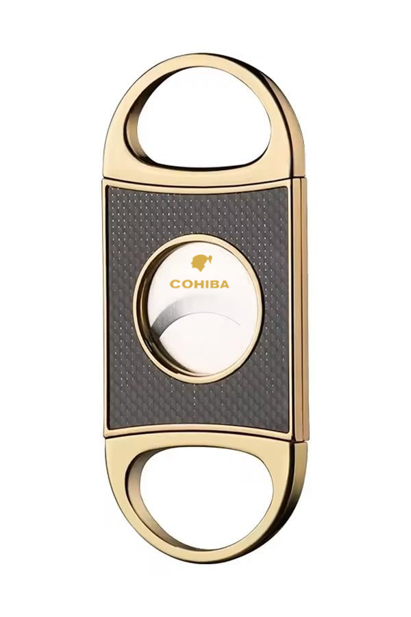 TRP6988,Cohiba Ahşap Desenli Gold Metal Puro Makası Kesici