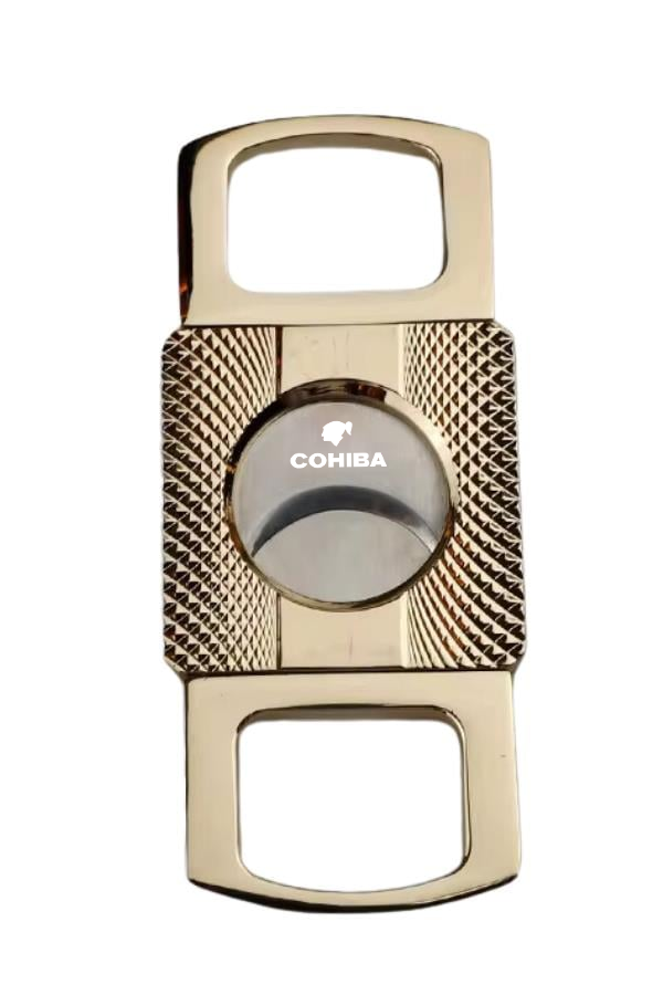 TR8715,Cohiba Gold Çizgili Metal İşlemeli Puro Makası Kesici
