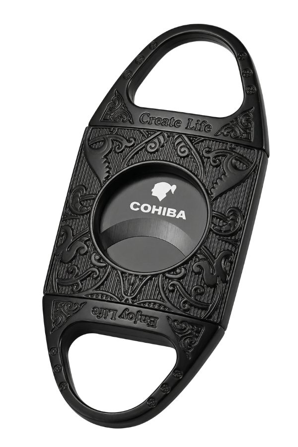 TRP7107,Cohiba Siyah Desenli Metal Puro Makası Kesici