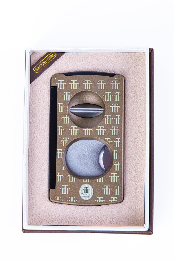 Cohiba Trinidad Özel Üretim Kahverengi Düz & V Metal Puro Makası Kesici