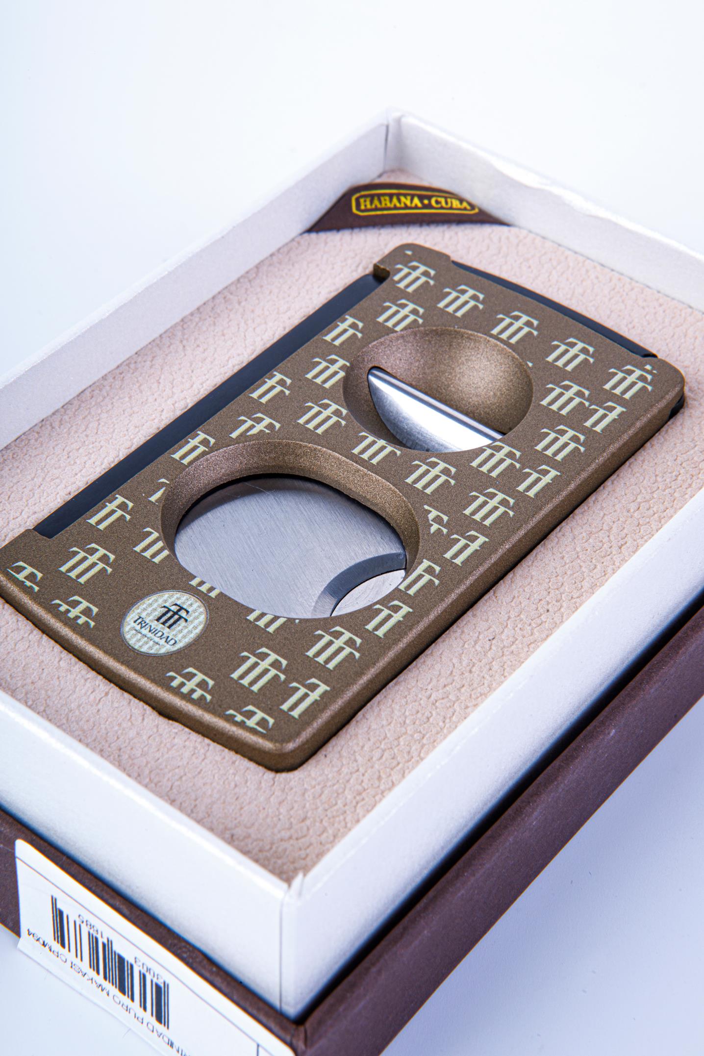 Cohiba Trinidad Özel Üretim Kahverengi Düz & V Metal Puro Makası Kesici