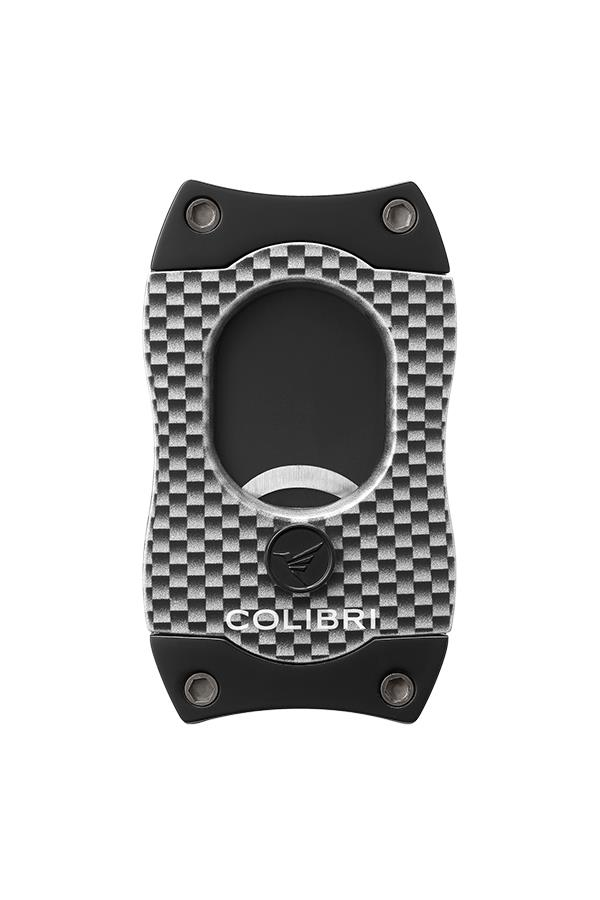 TR6774,Colibri S-Cut Karbonfiber Beyaz - Gümüş Puro Makası Kesici