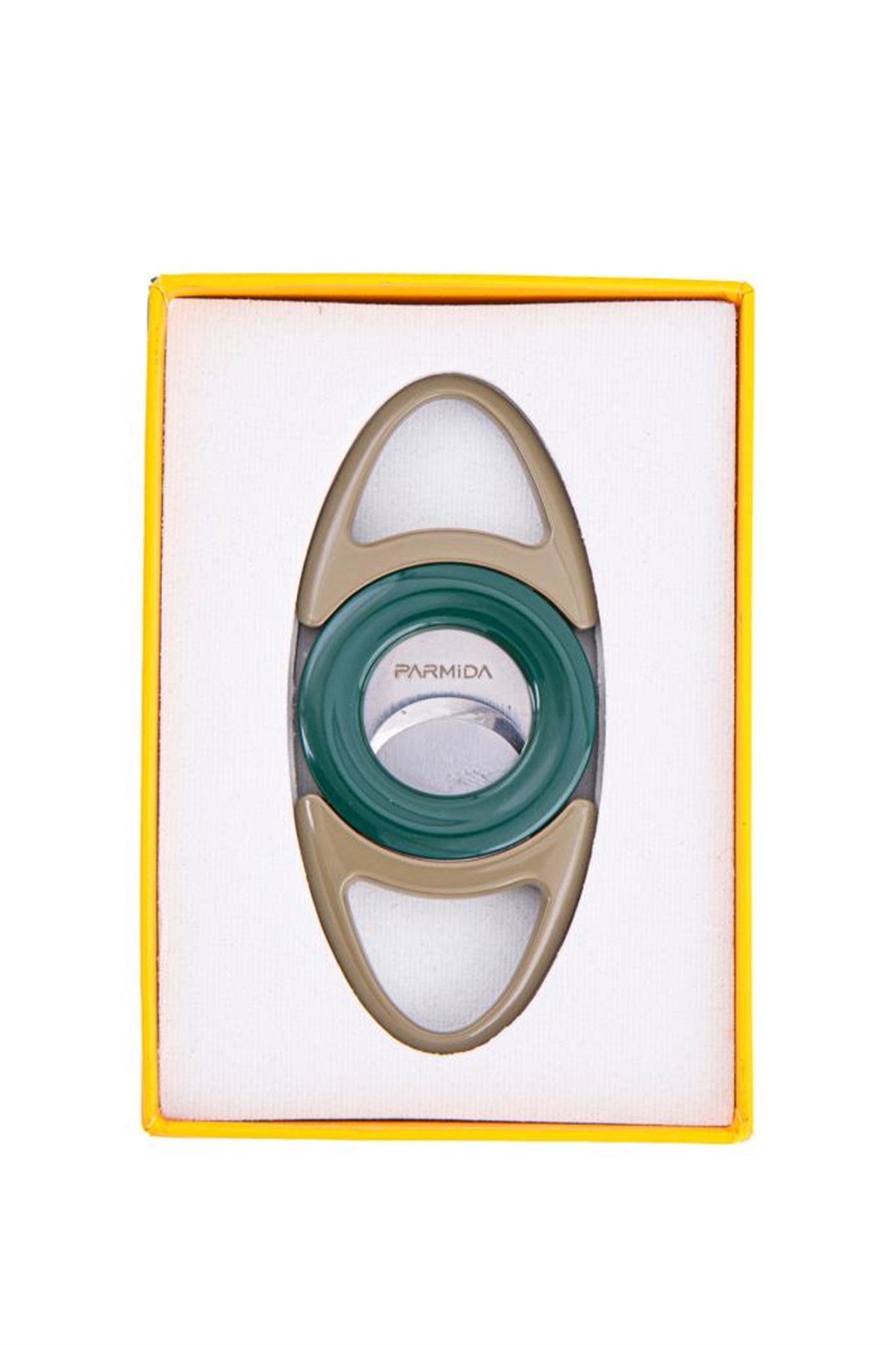 Parmida Haki-Yeşil Metal Puro Makası Kesici