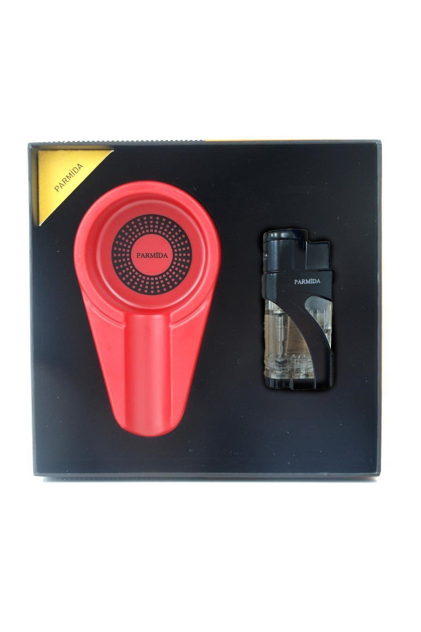 TR2481,Parmida Çakmak Küllük İkili Kırmızı Set
