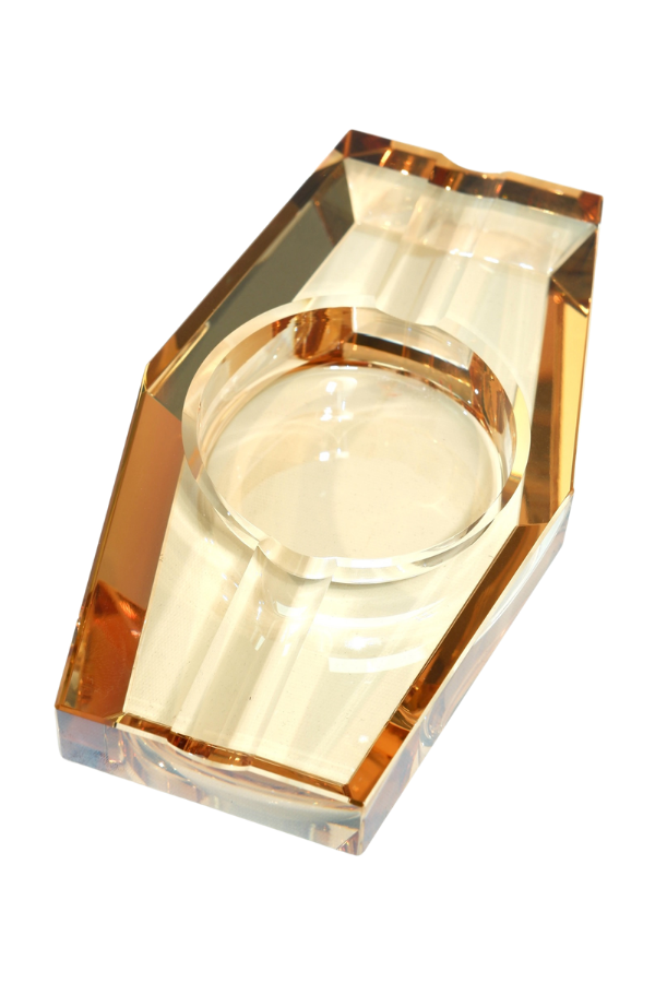 PremiumQuality Gold Şeffaf Kristal İkili Puro Küllüğü