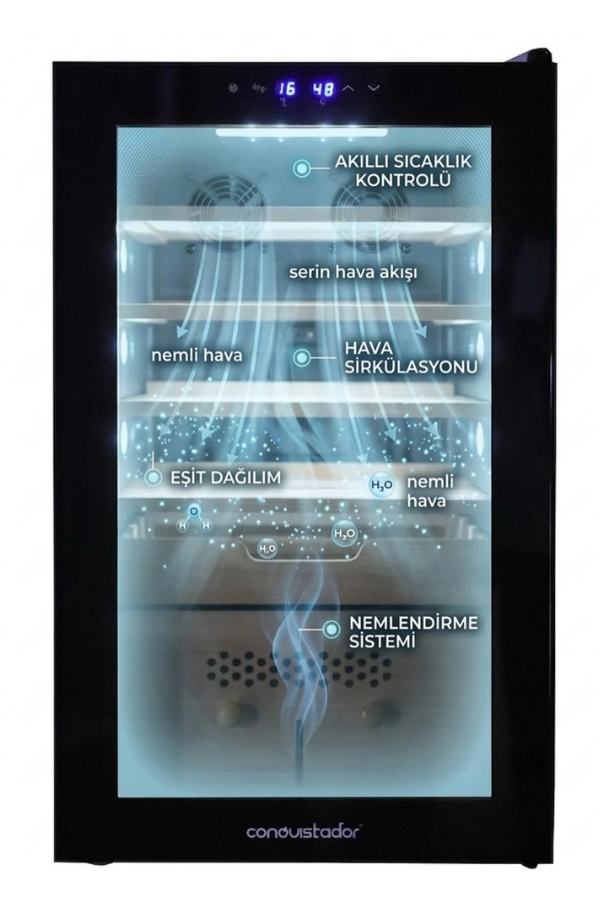 Conquistador Elektronik Nemlendirme & Soğutmalı Puro Dolabı