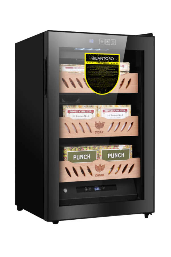 Quantoro QCC-44 Elektronik Nemlendirme & Soğutmalı Siyah Puro Dolabı