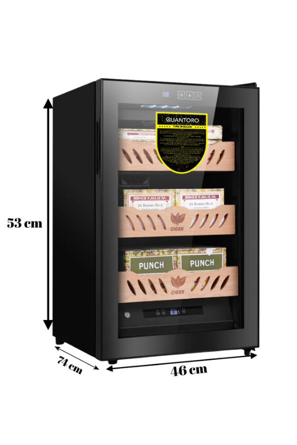 Quantoro QCC-44 Elektronik Nemlendirme & Soğutmalı Siyah Puro Dolabı