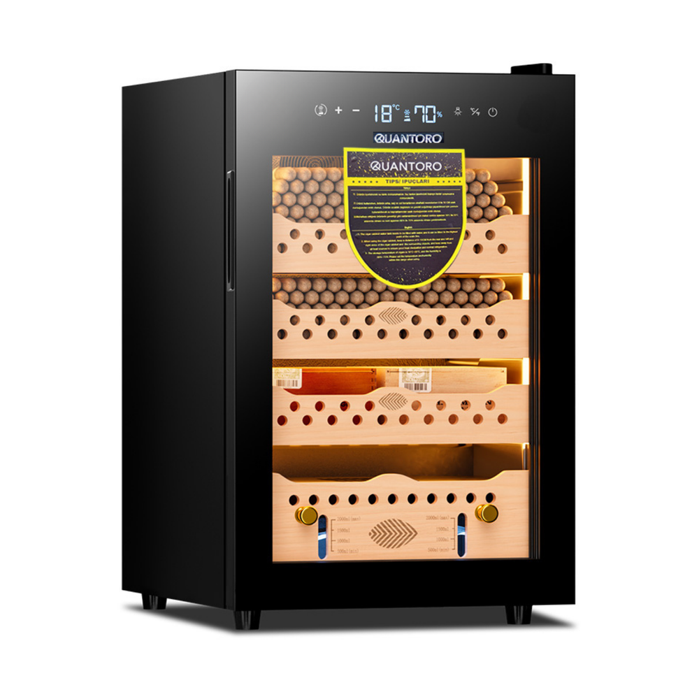 Quantoro QCC-60 Elektronik Nemlendirme & Soğutmalı Siyah Puro Dolabı