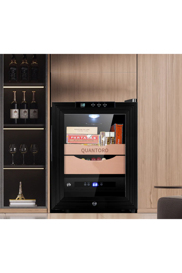 Quantoro QCC-43 Elektronik Nemlendirme & Soğutmalı Siyah Puro Dolabı
