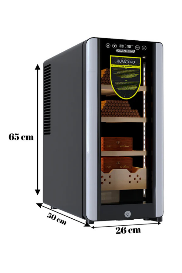 Quantoro QCC-40-A Elektronik Nemlendirme & Soğutmalı Siyah Puro Dolabı