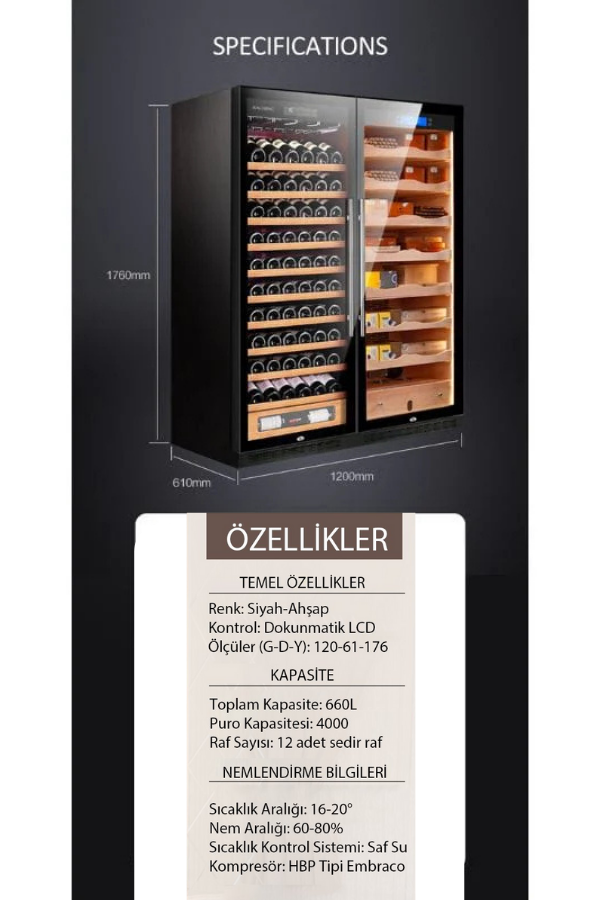 Raching Elektronik Puro Dolabı Siyah CS600