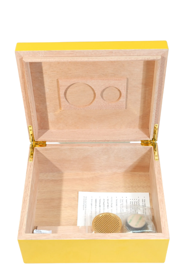 Cohiba Sarı Nokta Desenli Sedir Humidor Puro Kutusu
