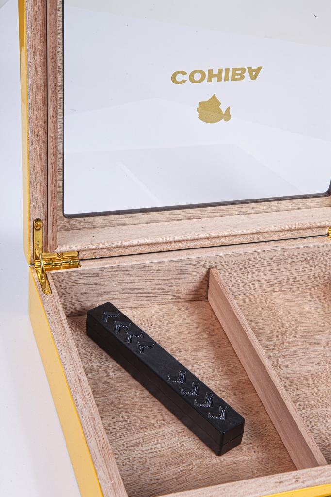 Cohiba Sarı Nokta Desenli Humidor Puro Kutusu