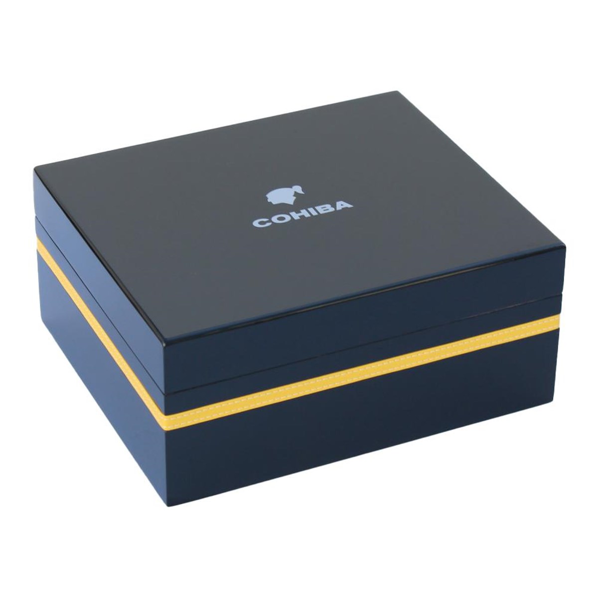 Cohiba Siyah-Sarı Şeritli Humidor Puro Kutusu