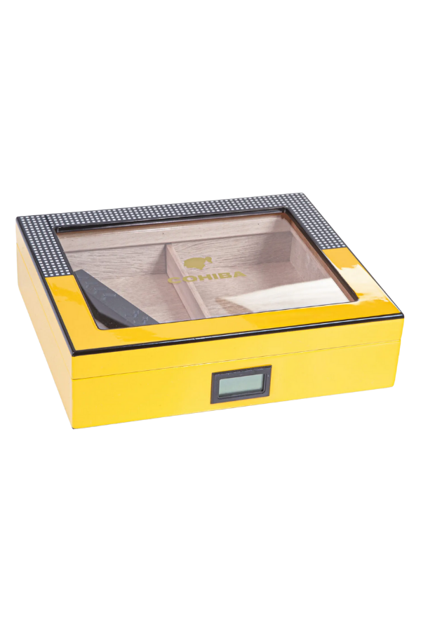 Cohiba Sarı Nokta Desenli Humidor Puro Kutusu
