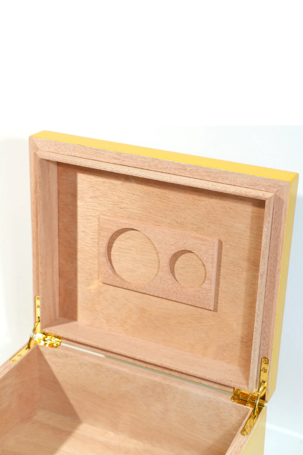 Cohiba Sarı Nokta Desenli Sedir Humidor Puro Kutusu