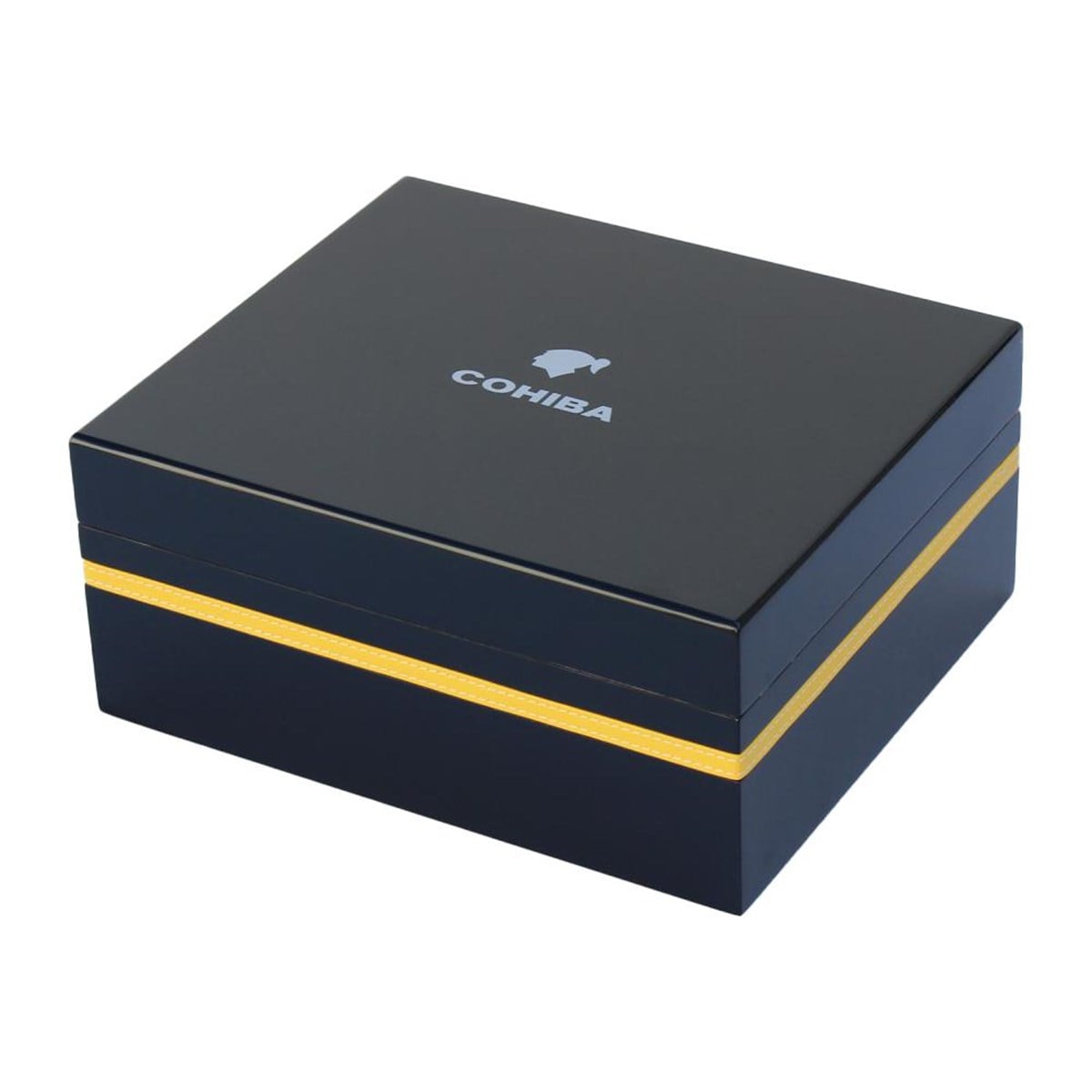 Cohiba Siyah-Sarı Şeritli Humidor Puro Kutusu