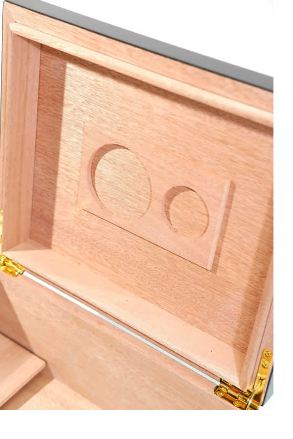 Cohiba Siyah Nokta Desenli Sedir Humidor Puro Kutusu