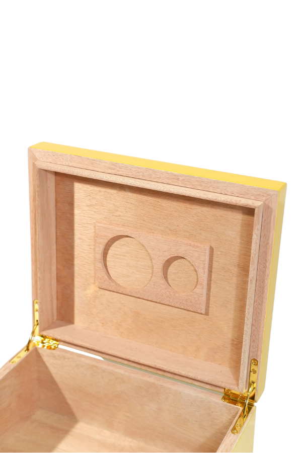 Cohiba Sarı Nokta Desenli Sedir Humidor Puro Kutusu