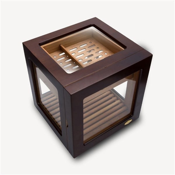 Lubinski Cam Küp Cedar Tepsili Puro Kutusu Humidor 40s