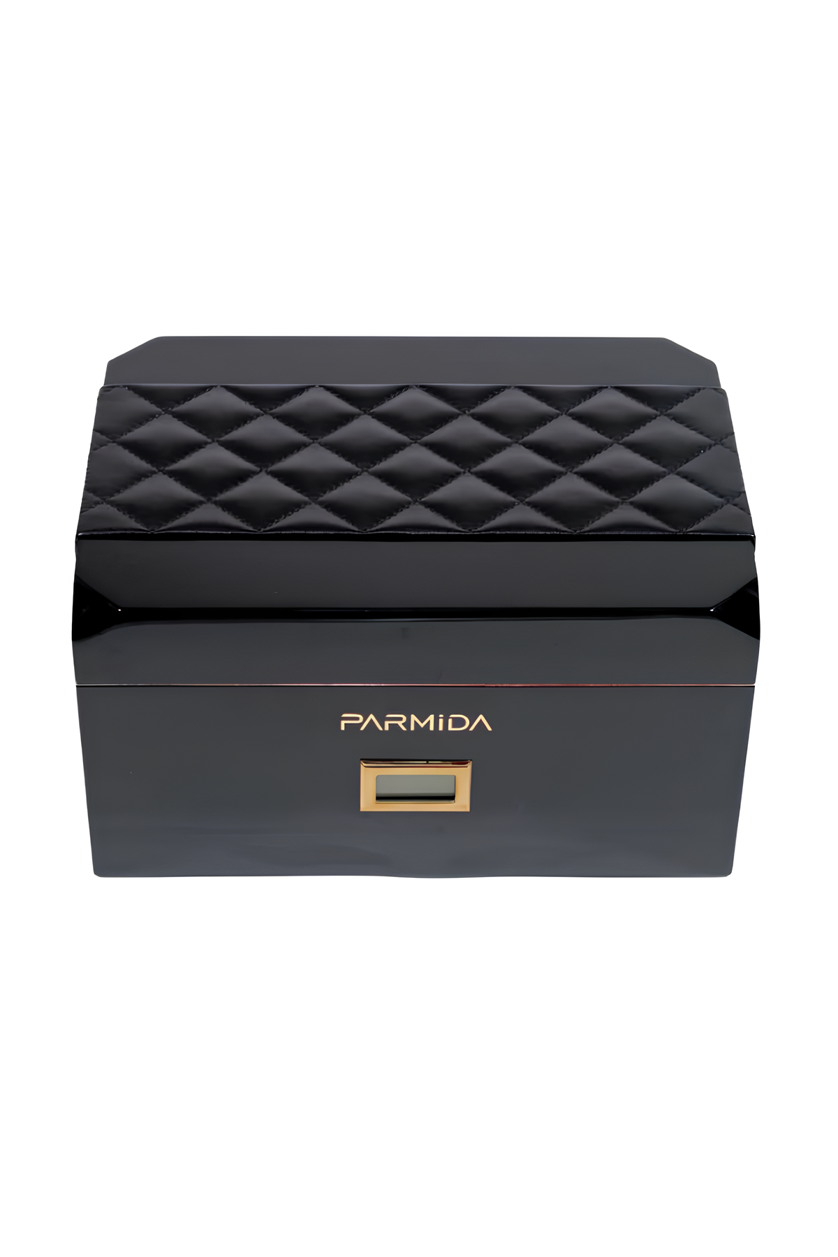 Parmida Siyah Deri Şeritli Çekmeceli Sedir Humidor Puro Kutusu