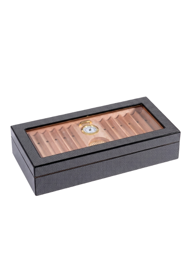 PremiumQuality Tocoa Karbon Desenli Sedir Humidor Puro Kutusu