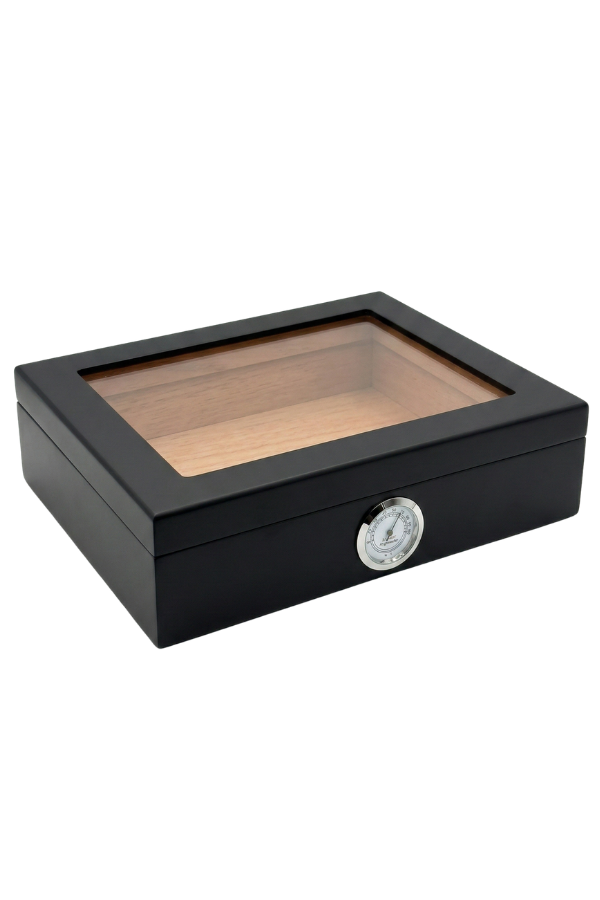 PremiumQuality Recife Siyah Sedir Humidor Puro Kutusu