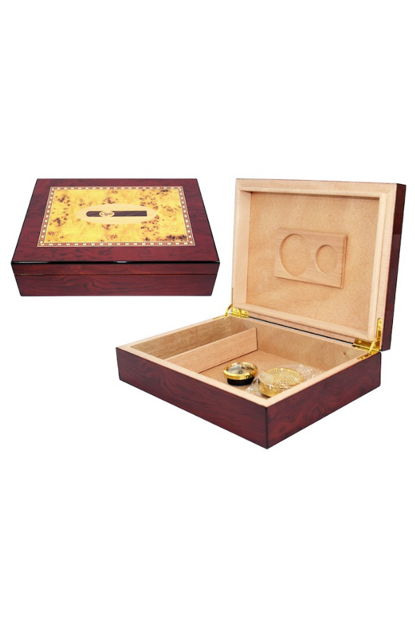 PremiumQuality Fortaleza Kahverengi Sedir Humidor Puro Kutusu