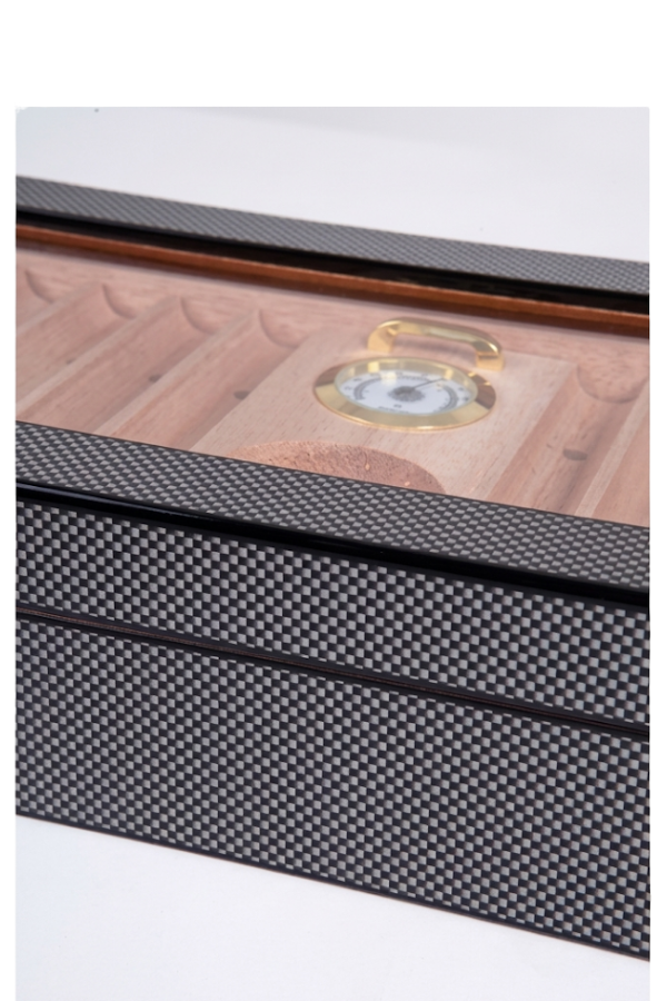 PremiumQuality Tocoa Karbon Desenli Sedir Humidor Puro Kutusu