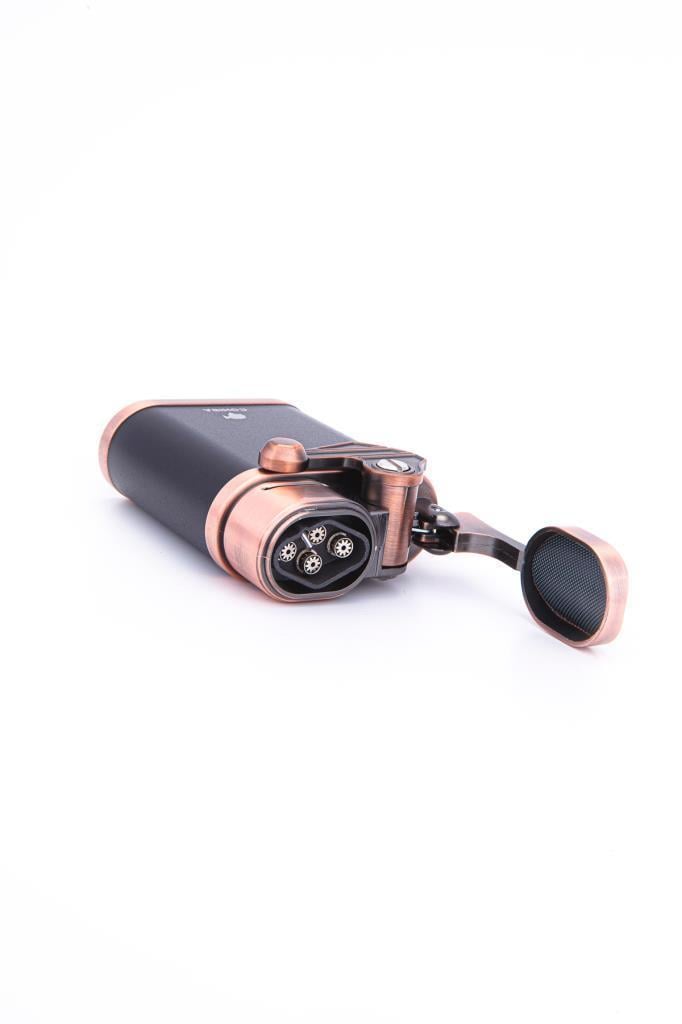Cohiba Dört Torch Pürmüz Siyah-Bronz Metal Masa Tipi Puro Çakmağı