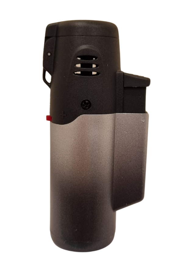 PremiumQuality Siyah-Gümüş Masa Tipi Tek Torch Pürmüz Puro Çakmağı