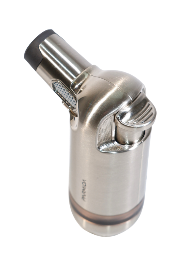 Parmida 3 Torch Pürmüz Gümüş Masa Tipi Metal Puro Çakmağı