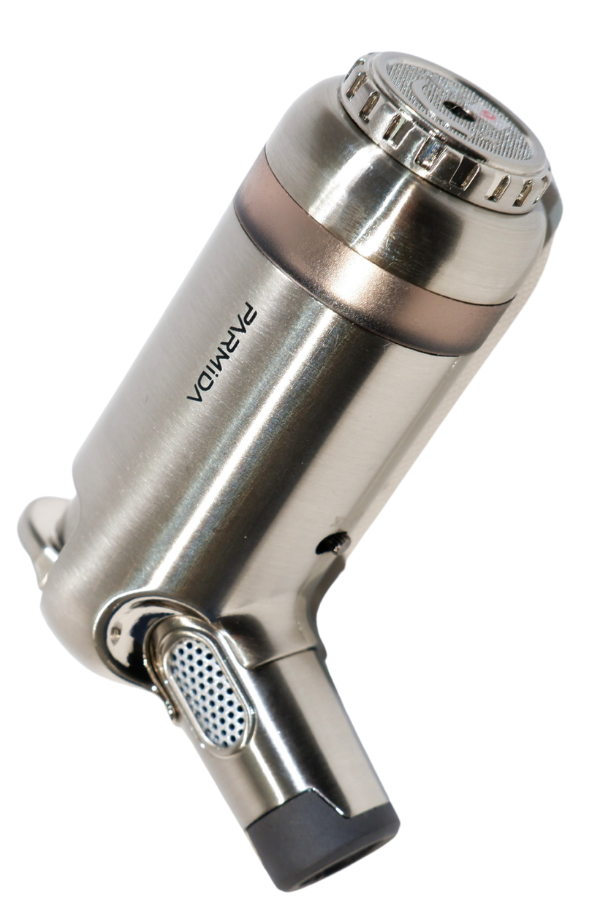 Parmida 3 Torch Pürmüz Gümüş Masa Tipi Metal Puro Çakmağı