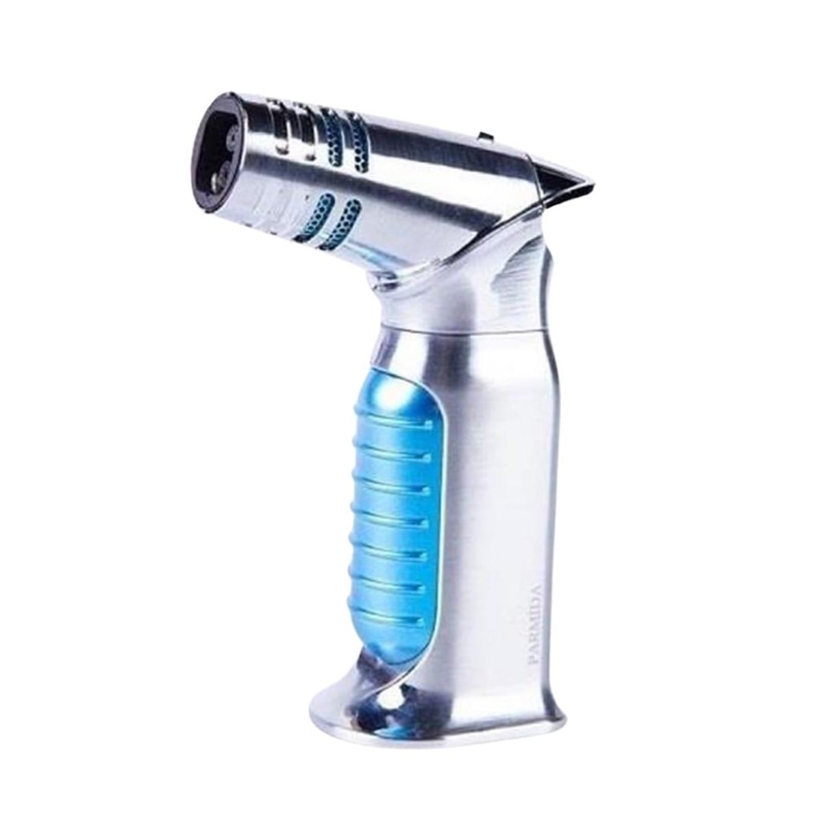 TR2827,Parmida Dört Torch Gümüş-Mavi Masa Tipi Puro Çakmağı