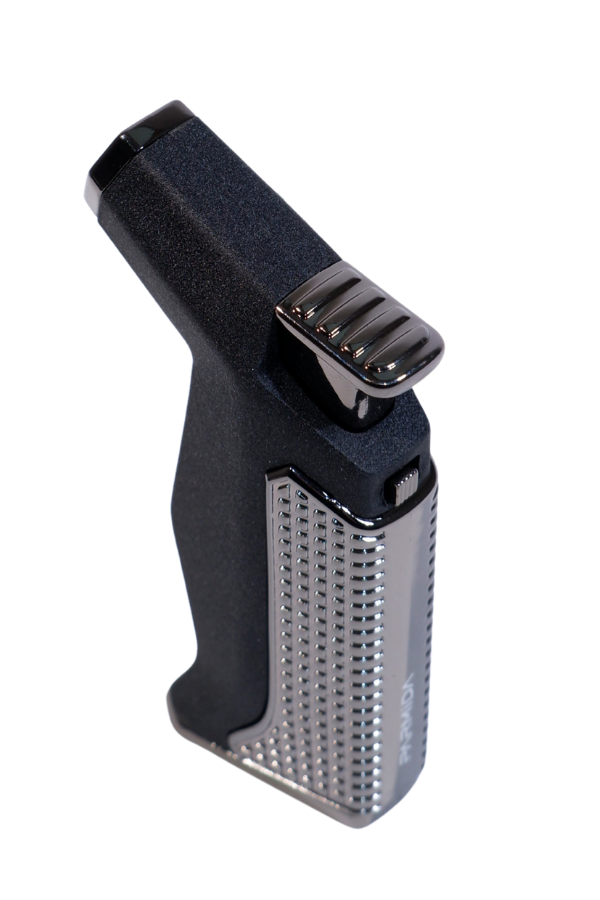 Parmida Tek Torch Pürmüz Siyah Masa Tipi Metal Puro Çakmağı