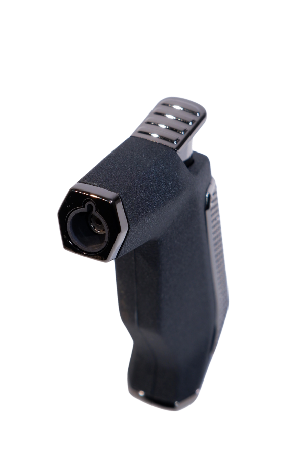 Parmida Tek Torch Pürmüz Siyah Masa Tipi Metal Puro Çakmağı