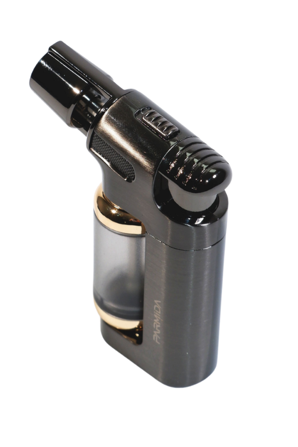 Parmida Tek Torch Pürmüz Gümüş Masa Tipi Metal Puro Çakmağı