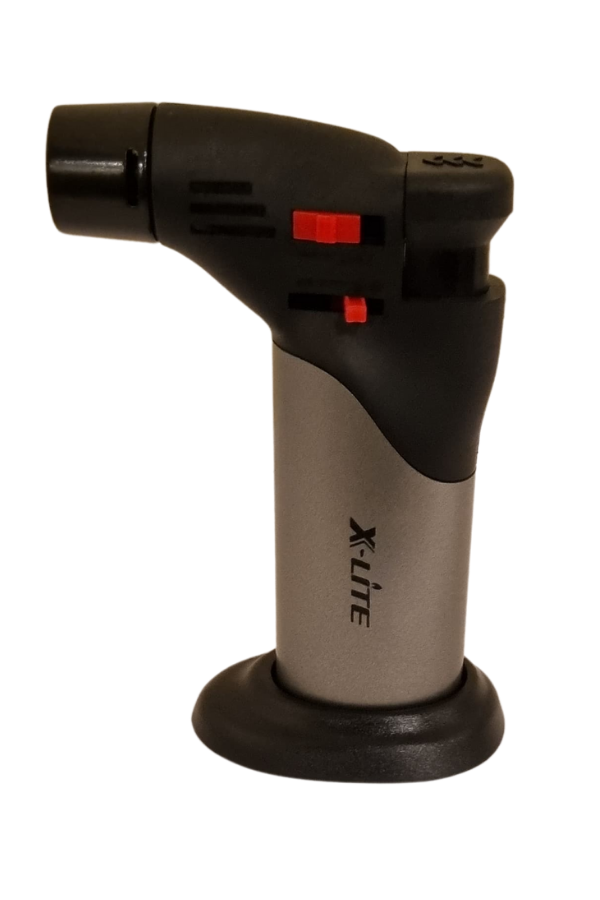 TR8104,X-Lite Gümüş Tek Torch Masa Tipi Plastik Puro Çakmağı