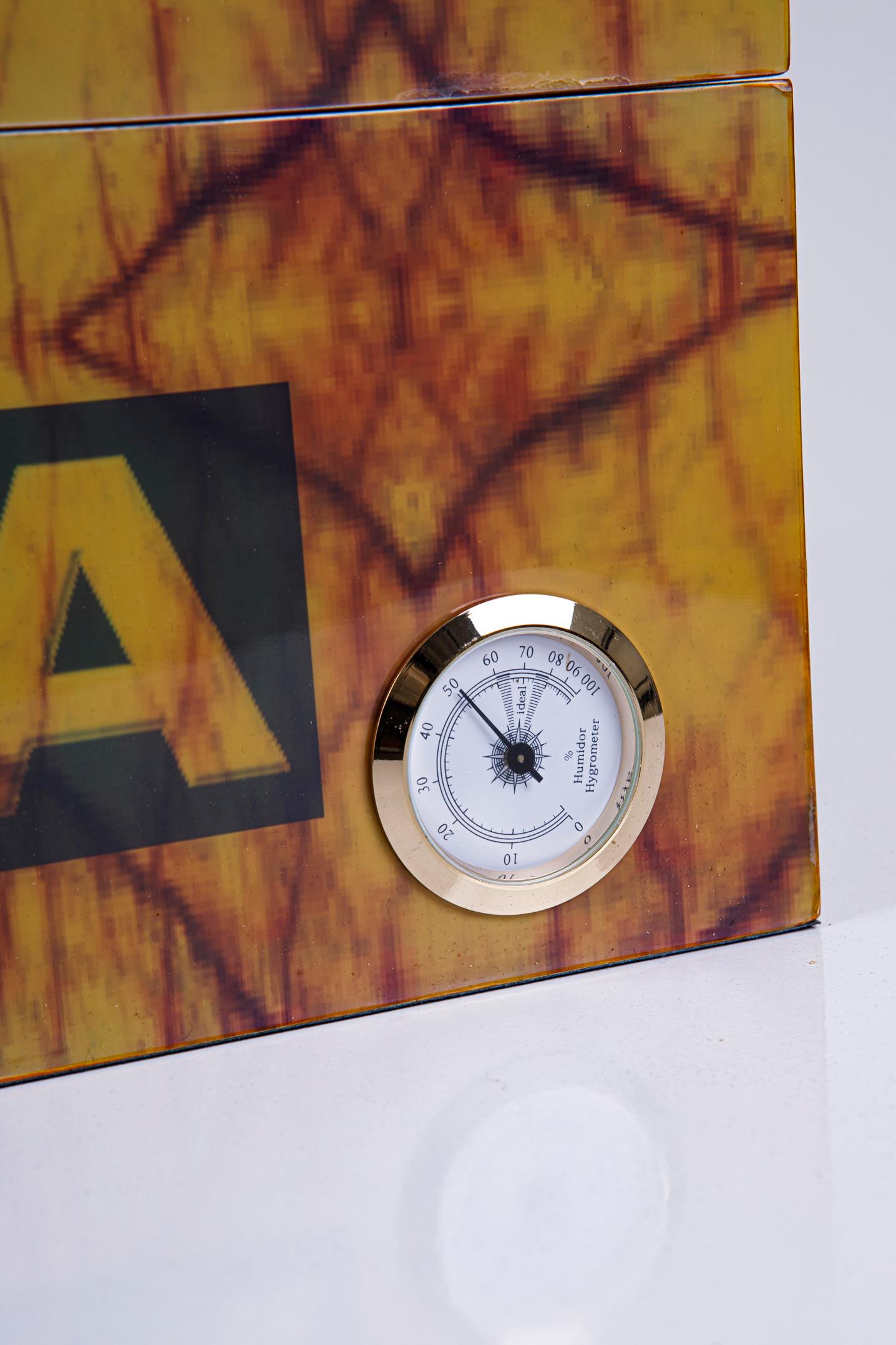 Cohiba Sarı Desenli Sedir Humidor Puro Kutusu