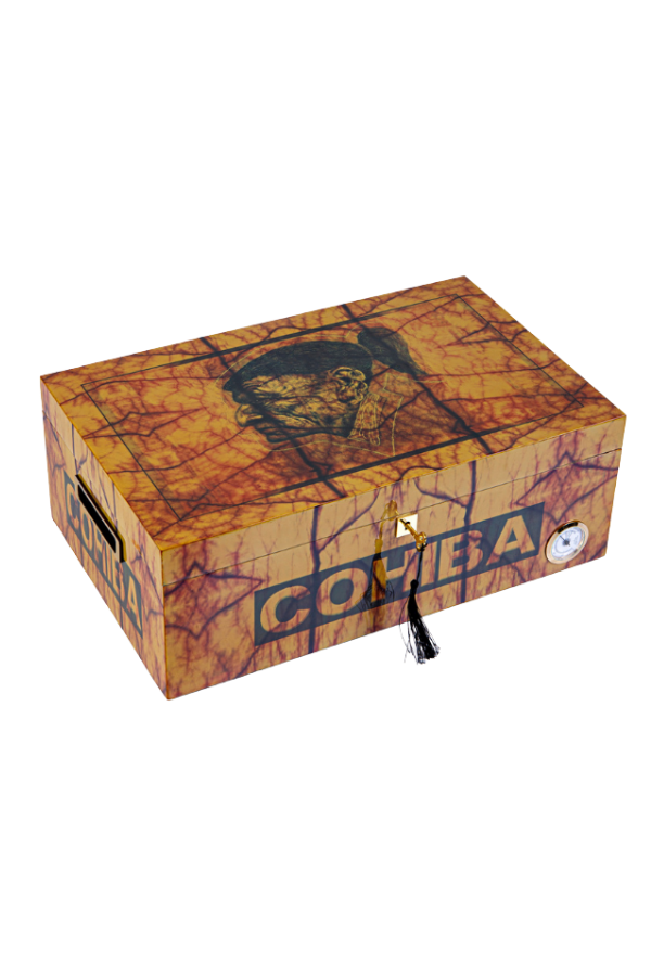 Cohiba Sarı Desenli Sedir Humidor Puro Kutusu