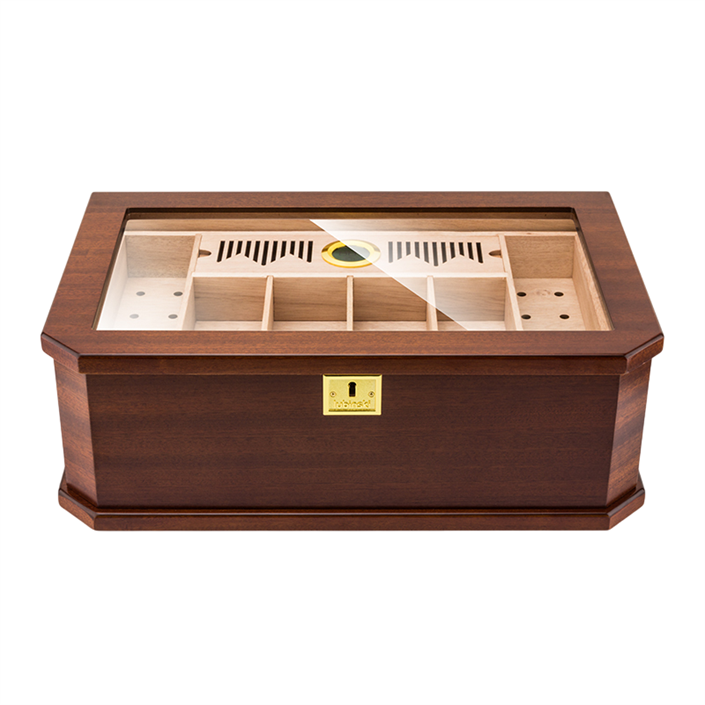 Lubinski New Cedar Camlı Tepsili Puro Kutusu Humidor Kahve 100s