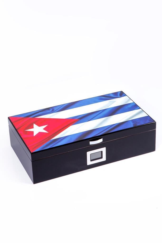 PremiumQuality Cuban Flag Sedir Humidor Puro Kutusu