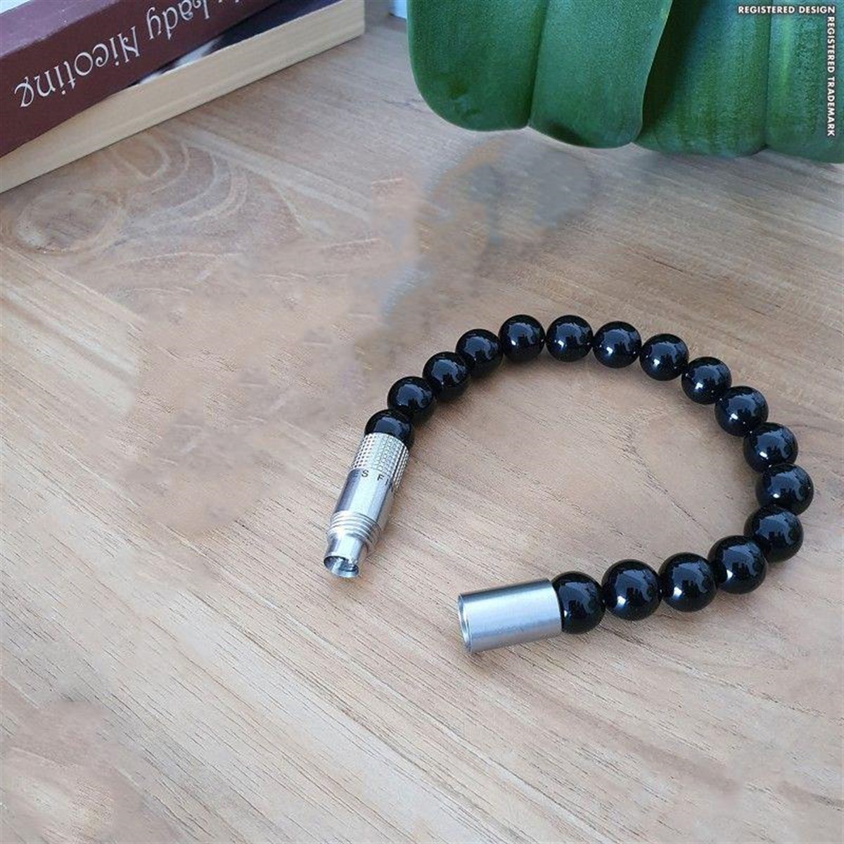 Les Fines Lames Punch Bileklik Steel Oniks - S