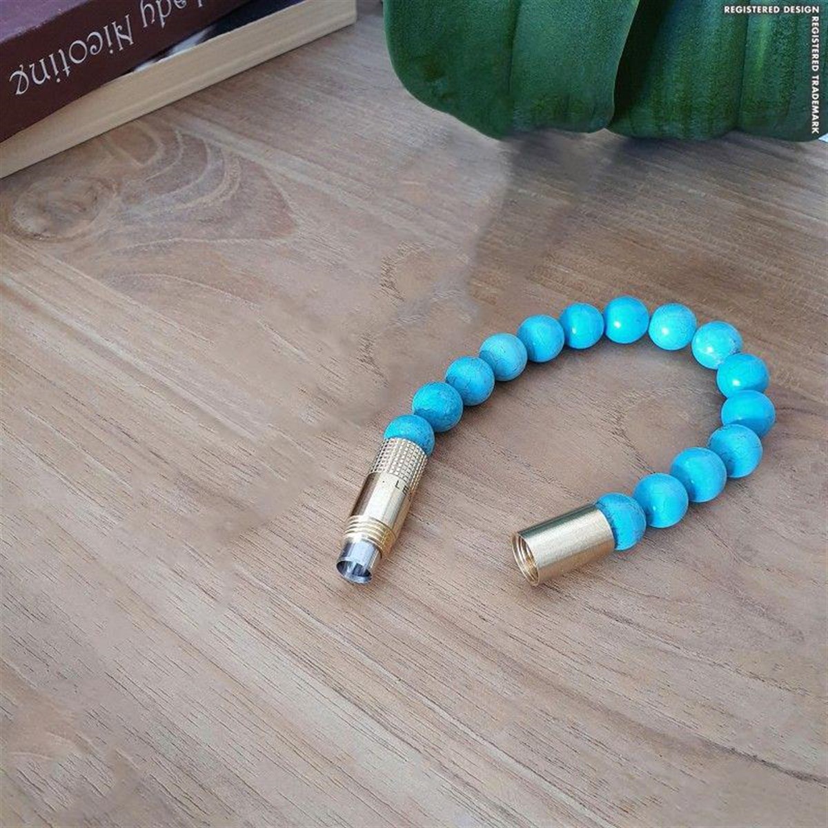 Les Fines Lames Punch Bileklik Brass Turkuaz - L