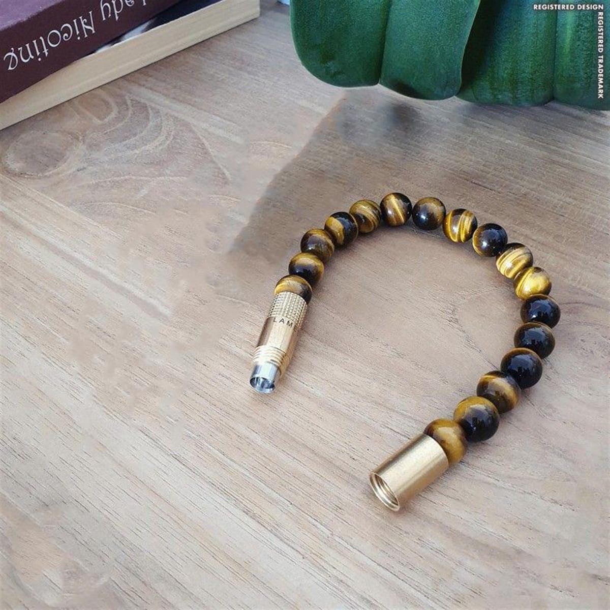 Les Fines Lames Punch Bileklik Brass Tiger Eye - M