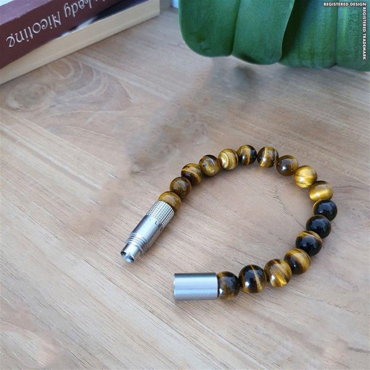 Les Fines Lames Punch Bileklik Steel Tiger Eye - M