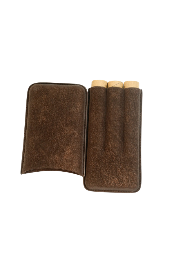 Cohiba Kahverengi Kadife Üçlü Puro Kılıfı