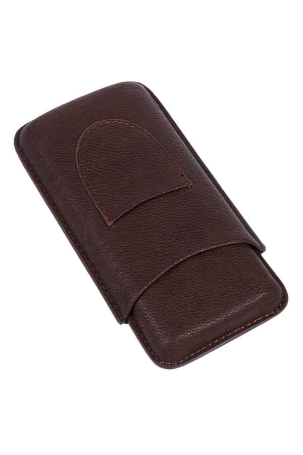 Cohiba Kahverengi Kesici Bölmeli Üçlü Deri Puro Kılıfı