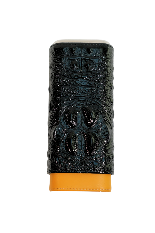 Cohiba Sarı Siyah Desenli Deri Puro Kılıfı